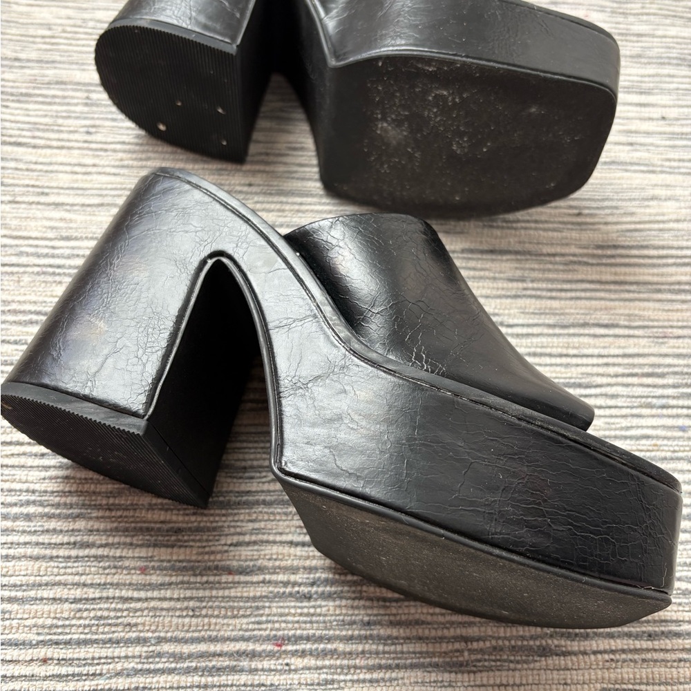 Pull&Bear Black Platform Mules - image 3